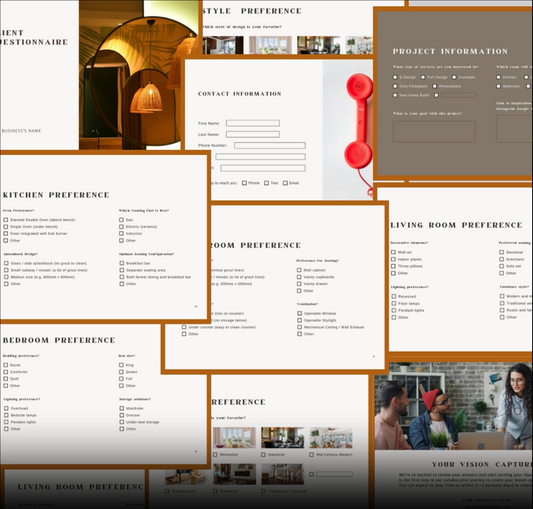 Interior Design Client Questionnaire Canva Template - Streamline Onboarding & Discover Client Needs